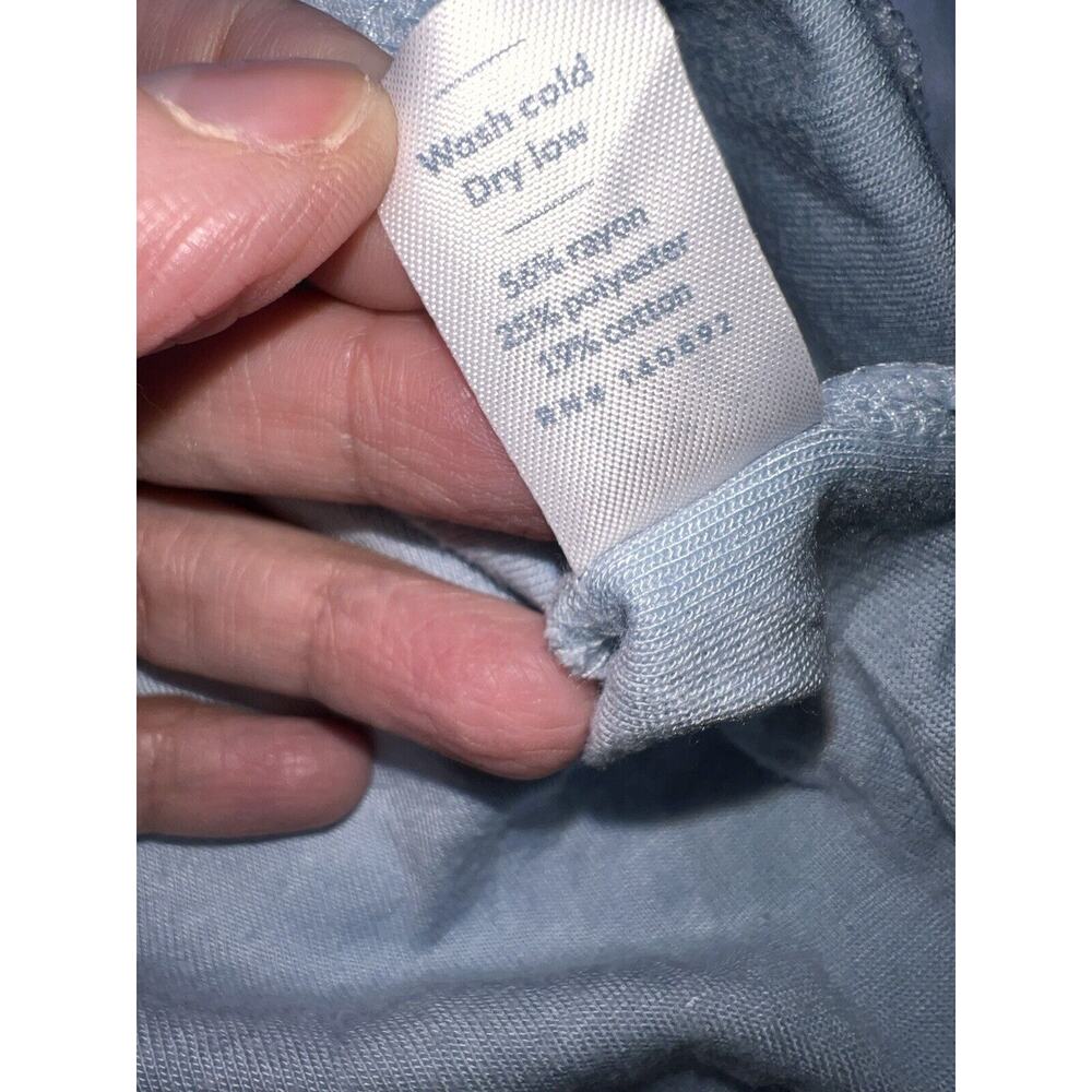 Marine Layer Shirt Womens Size M Light Blue Striped Long Sleeve Henley Lounge - Picture 16 of 16